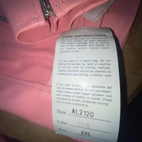 ALLSTATE LEATHER ladies 2x baby pink biker jacket - Picture 10 of 14